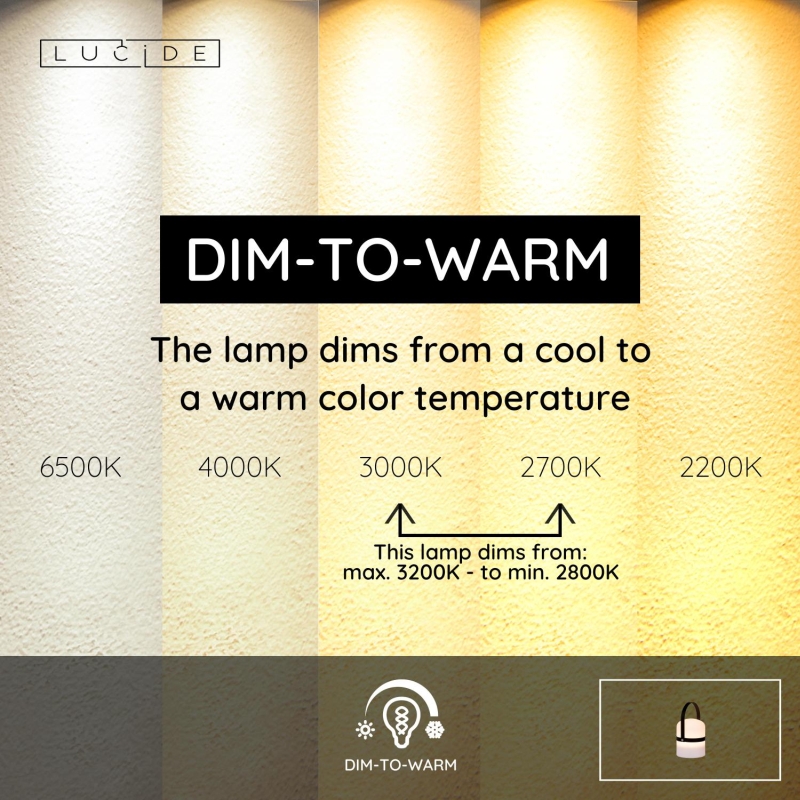 Lucide LITTLE JOE - Stolná lampa Outdoor - Ø 10 cm - LED Rozm. - 1x0,3W 3200K - IP44 - 3 StepDim - Čierna